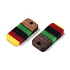 Jamaican Colour Epoxy Resin & Walnut Wood Pendants RESI-N039-122C-2
