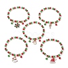 Christmas Theme Alloy Enamel Charms Bracelets BJEW-JB10959-1