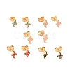 Enamel Star Stud Earrings with 316L Surgical Stainless Steel Pins EJEW-P204-01G-1