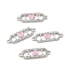 Brass Micro Pave Clear Cubic Zirconia Connector Charms KK-E068-VB403-1-3