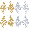 8 Pairs Ethnic Style Flower Pattern Computerized Embroidery Appliques PATC-GF0001-84C-7