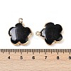 Natural Black Stone Pendants G-P566-01G-11-3