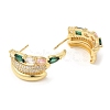 Emerald Rhinestone Claw Stud Earrings EJEW-D059-04G-02-2