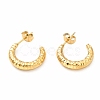Ion Plating(IP) 304 Stainless Steel Crescent Moon Stud Earrings EJEW-F283-05G-1