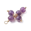 Natural Amethyst Pendants PALLOY-JF02885-04-4