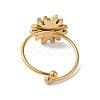 Ion Plating(IP) 304 Stainless Steel Sunflower Open Cuff Rings for Women RJEW-M167-09A-G-3