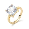 Brass & Clear Cubic Zirconia Finger Rings CU-CBA7E55-13G-4