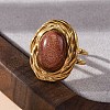 Oval Synthetic Goldstone Finger Rings RJEW-M063-01G-19-5