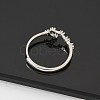 Constellations Rhodium Plated 925 Sterling Silver Micro Pave Clear Cubic Zirconia Adjustable Rings for Women RJEW-P130-01P-B-3
