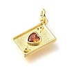 Brass Micro Pave Cubic Zirconia Pendants KK-V007-005G-04-2