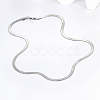 Non-Tarnish 201 Stainless Steel Herringbone Chain Necklace for Women NW8434-2-1