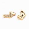Brass Micro Pave Clear Cubic Zirconia Charms KK-N231-252-NF-2