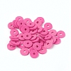 Flat Round Handmade Polymer Clay Beads CLAY-R067-8.0mm-31-4