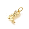 Brass Micro Pave Clear Cubic Zirconia Pendants KK-L225-045G-2