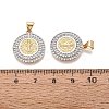 Religion Brass Micro Pave Clear Cubic Zirconia Pendants KK-N287-44GP-02-3