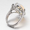 Adjustable Oval Gemstone Wide Band Rings RJEW-L062-01A-3