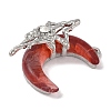 Platinum Alloy Resin Rhinestone Glass Pendants FIND-U017-08P-01-2
