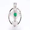 Brass Micro Pave Cubic Zirconia Locket Pendants ZIRC-G116-01C-1