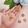 6 Pcs 6 Styles Brass Micro Pave Cubic Zirconia Charms KK-SZ0001-31G-2