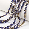 Electroplate Transparent Glass Beads Strands EGLA-A034-T6mm-O05-1
