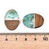 Transparent Resin and Walnut Wood Pendants RESI-T057-04I-4