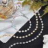 2 Colors 2m Brass Handmade Flat Round Link Chains DIY-CA0002-01-4