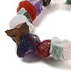 Raw Rough Natural Amethyst & Tiger Eye & Green Aventurine & Rose Quartz & Carnelian Beads Strands G-P528-A11-01-3