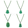 4Pcs 4 Styles Glass Pendant Necklaces NJEW-OC0001-04A-1