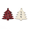 Christmas Theme Single-Sided Printed Wood Big Pendants WOOD-N005-59-2