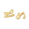 Rack Plating Eco-Friendly Brass Letter Pendants KK-K265-02G-V-2