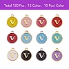 120Pcs 12 Colors Golden Plated Alloy Charms ENAM-SZ0001-64V-6