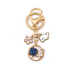 Shell Starfish Alloy Enamel Pendant Keychain with Dolphin & Flower Charm OCEA-PW0001-32A-1