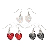 Heart Glass Dangle Earrings EJEW-JE01737-4