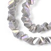 Electroplate Opaque Glass Beads Strands GLAA-N022-4mm-21-4