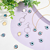 ARRICRAFT 32Pcs 2 Colors Opaque Resin Evil Eye Pendants RESI-AR0001-21-5