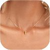 304 Stainless Steel Initial Pendant with Brass Box Chain Necklaces for Women FS-WG8229D-05-1