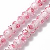 Handmade Silver Foil Glass Lampwork Beads Strands LAMP-R141-8mm-14-1
