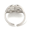 Non-Tarnish 304 Stainless Steel Lip Open Cuff Ring for Women RJEW-A043-20P-3