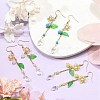 Amethyst/Green Aventurine/Lemon Jade/Synthetic Turquoise/Rose Quartz & Acrylic Dangle Earrings EJEW-JE06196-2