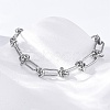 667 Stainless Steel(Grade 201 Equivalent) Paperclip Chain Bracelets for Women BJEW-P347-03P-2