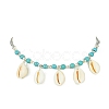Natural Shell Bib Necklace NJEW-TA00116-1