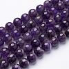 15 inch Round Natural Amethyst Beads Strands GSR12mmC062-2