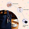 1Pc Gemstone Chip with 201 Stainless Steel Charm Keychains KEYC-CO0001-01A-4