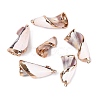 Electroplated Golden Brass Trim Natural Spiral Shell Pendants SSHEL-Q101-06-1