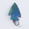 Electroplate Natural Indian Agate Pendants G-L479-23-3