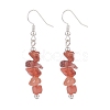 Natural Red Agate Chips Beaded Jewelry Set X-SJEW-JS01232-04-5