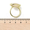 Heart Brass Natural Rose Quartz Finger Rings X-RJEW-D304-01G-B-3