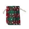 Christmas Theme Rectangle Jute Bags with Jute Cord ABAG-E006-01D-2