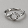 Sterling Silver Open Cuff Ring Findings STER-WH0061-21C-1