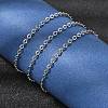 12Pcs 2.4MM 304 Stainless Steel Textured Cable Chain Necklaces for Men Women NJEW-H093-18P-04-2